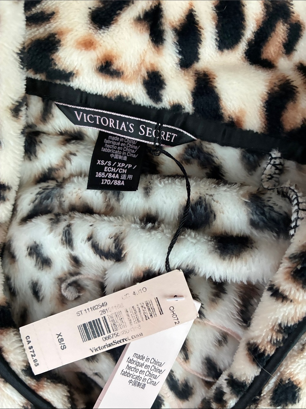Leopard Plush Wrap Robe - Pink - Picture 4 of 4